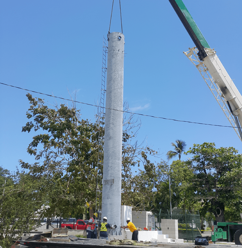 Construction of New 50ft Monopole Tower.